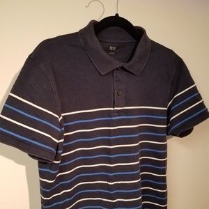 Uniqlo Blue White Striped Polo